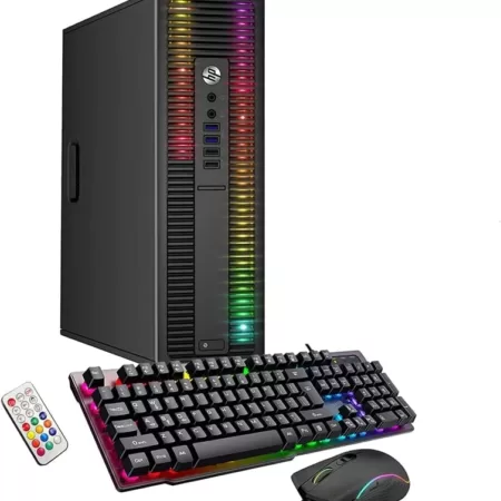 HP ProDesk Desktop RGB Lights Computer Intel Core i5 4570 3.2 GHz 8GB RAM 256GB SSD Win 10 Pro WiFi, Gaming PC Keyboard, Mouse(Renewed)