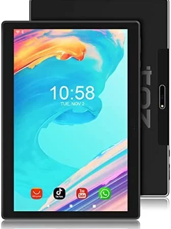 Tablet 10.1 inch, Android 10.0 OS, 32GB Tablets with 128GB Expansion, Google Certified, Wi-Fi, IPS HD Screen, Dual Camera, Bluetooth, Supports Microsoft Office Software, Black