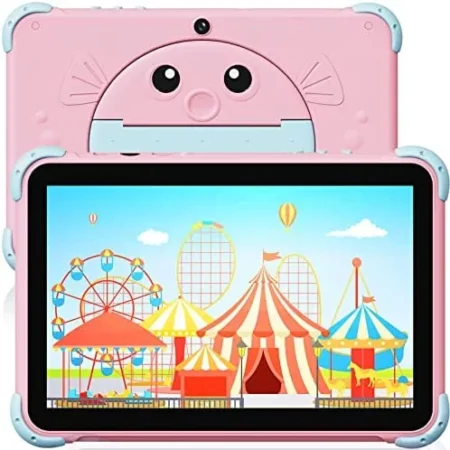 Kids Tablet 10.1 inch Toddler Tablet for Kids WiFi Kids Tablets Android with Dual Camera Android 11.0 2GB 32GB ROM 1280×800 HD IPS Touchscreen Parental Control YouTube Neflix (Pink)