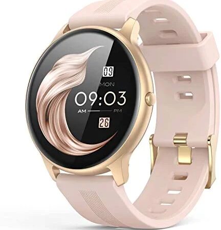 Smart Watch for Women, AGPTEK Smartwatch for Android and iOS Phones IP68 Waterproof Activity Tracker with Full Touch Color Screen Heart Rate Monitor Pedometer Sleep Monitor, Pink, LW11