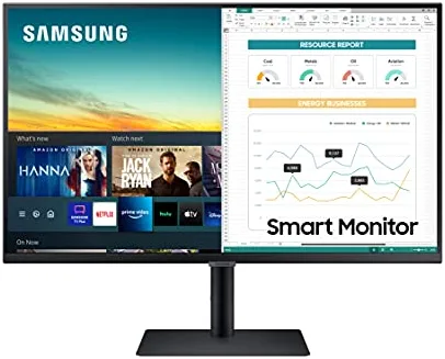 SAMSUNG M5 Series 32-Inch FHD 1080p Smart Monitor & Streaming TV (Tuner-Free), Netflix, HBO, Prime Video, & More, Apple Airplay, Height Adjustable Stand, Built-in Speakers (LS32AM502HNXZA)