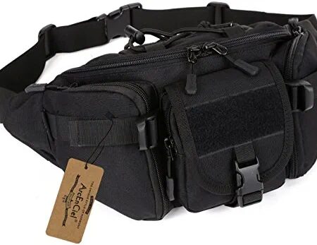 ArcEnCiel Tactical Fanny Pack for Men Waist Bag Military Hip Belt Outdoor Hiking Fishing Bumbag