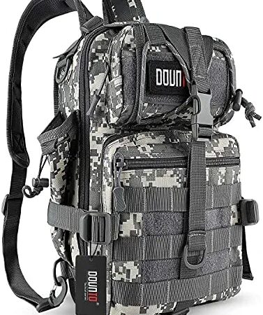 DOUNTO Tactical Backpack Medium EDC DayPack Military Molle Backpacks Bag Outdoor Rucksack for Fishing Hunting Camping (ACU Digital)