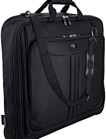 ZEGUR Suit Carry On Garment Bag for Travel & Business Trips With Shoulder Strap (Black)