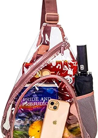 gxtvo Clear Sling Bag, Stadium Approved Crossbody Backpack for Women and Men